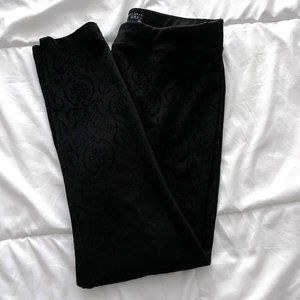 Ruff Hewn Black Flocked Patterned Leggings